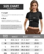 Dalavch 1/4 Pack Women's Fitted Basic T-Shirts Short Sleeve Slim Fit Crew Neck Casual Fashion Crop Tops Tees Shirts - Image 6