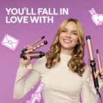 Wavytalk 5-in-1 Curling Wand Set with Curling Brush, 4 Interchangeable Ceramic Wands (0.89-3.2cm), Heat-Protective Glove, 2 Clips, Instant Heating - Image 4