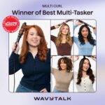Wavytalk 5-in-1 Curling Wand Set with Curling Brush, 4 Interchangeable Ceramic Wands (0.89-3.2cm), Heat-Protective Glove, 2 Clips, Instant Heating - Image 5