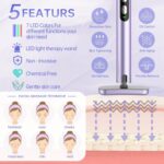 Light-Therapy-Wand, Red Light Therapy for Face and Neck Facial Wand 7 in 1 Led Beauty Wand Red & Blue Rejuvenation Face & Eye Massager Skincare Tool - Image 3