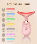 ELISHINE 7 Color Face and Neck Massager Light Therapy, Red Light Based Facial Massager for Skin Care, Firming, Smoothing (Rose Golden) - Image 3