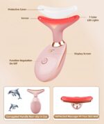 ELISHINE 7 Color Face and Neck Massager Light Therapy, Red Light Based Facial Massager for Skin Care, Firming, Smoothing (Rose Golden) - Image 6