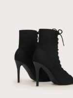 Women Dancing Highheels Shoes Basic Open Toe Lace-Up Front Stiletto Heeled Boots Dance Class High Heels Strip Latin - Image 4