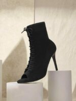 Women Dancing Highheels Shoes Basic Open Toe Lace-Up Front Stiletto Heeled Boots Dance Class High Heels Strip Latin - Image 5
