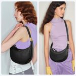 Keyli Crescent Shoulder Bag for Women Trendy Leather Crossbody Hobo Purse Vegan Clutch Handbag Adjustable Strap - Image 3