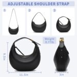 Keyli Crescent Shoulder Bag for Women Trendy Leather Crossbody Hobo Purse Vegan Clutch Handbag Adjustable Strap - Image 5