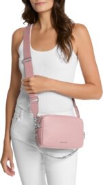 Michael Kors Bryant Medium Double Zip Chain Camera Crossbody Bag, Smokey Rose, Smokey Rose - Image 3
