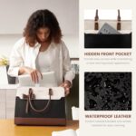 LOVEVOOK Laptop Tote Bag for Women,Leather Work Bag, Waterproof Business Teacher Bag,Large Computer Handbag Purse Briefcase,Office Gifts for Women - Image 5