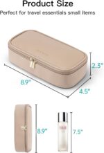 Vlando Travel Makeup Bag,Small Makeup Bag for Women,Gifts for Women Girls, Makeup Pouch Purse Travel Essentials Toiletries-Toffee - Image 4