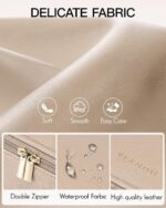 Vlando Travel Makeup Bag,Small Makeup Bag for Women,Gifts for Women Girls, Makeup Pouch Purse Travel Essentials Toiletries-Toffee - Image 6