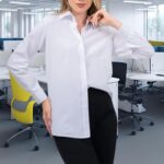 Women's Long Sleeve Blouses & Shirts Stretch Formal Button Down T Shirts Executive Office Business Casual Tops for Ladies - Image 7