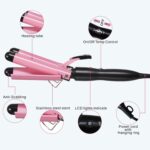TOP4EVER Curling Iron, 3 Barrels Ceramic Waving Iron, 3 Head Curler, Curly Wavy Hair Style for Short/Medium/Long Hair (25 mm) - Image 4