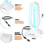 RGB Headphone Stand White and Gaming Headset Stand with 3-USB Hub, Featuring 6 LED colors + Breathing Light Mode, suitable for various places,The Ultimate Gaming Accessory for Gamer - Image 3
