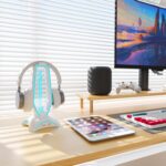 RGB Headphone Stand White and Gaming Headset Stand with 3-USB Hub, Featuring 6 LED colors + Breathing Light Mode, suitable for various places,The Ultimate Gaming Accessory for Gamer - Image 6