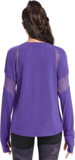 Muzniuer Womens Long Sleeve Workout Shirts-Plain Long Sleeve Tshirt for Women Yoga Sports T-Shirt Activewear with Thumb Hole - Image 3