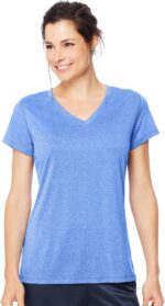Hanes Sport Women's Heathered Performance V-Neck Tee - Image 5