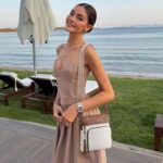 Roulens Crossbody Purse for Women Vegan Leather Medium Crossbody Wallet Bag for Travel Women Shoulder Handbags with Tassel, Beige Brown, 9.8 x 9.8 x 4 inches - Image 3