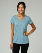 5-Pack Women's Short Sleeve V-Neck Activewear T-Shirt Dry-Fit Moisture Wicking Perfomance Yoga Top (Available in Plus Size) - Image 3