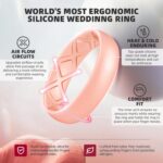 Egnaro Silicone Wedding Ring for Women,Thin and Stackble Braided Rubber Wedding Bands,No-Toxic,Skin Safe - Image 3