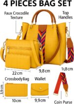 4-Piece PU Leather Handbag Set for Women – Tote, Crossbody, Clutch & Wallet | Stylish, Durable, Lightweight | Ideal for Work, Travel & Daily Use | Fashionable Ladies Shoulder Bags - Image 3