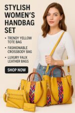 4-Piece PU Leather Handbag Set for Women – Tote, Crossbody, Clutch & Wallet | Stylish, Durable, Lightweight | Ideal for Work, Travel & Daily Use | Fashionable Ladies Shoulder Bags - Image 6