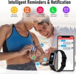 Fitness Tracker with 24/7 Heart Rate, Blood Oxygen Blood Pressure Sleep Monitor, Activity Trackers 5 ATM Waterproof,Step Calorie Counter Pedometer Health Smart Watch for Women Men (Black) - Image 4