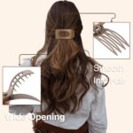 8 Pack Flat Hair Clips for Women – Large Matte Neutral Rectangle No-Slip Claw clips for Thick & Thin Hair, Strong Hold Square Hair Accessories for Work & Daily Styling - Image 4