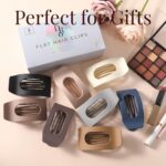 8 Pack Flat Hair Clips for Women – Large Matte Neutral Rectangle No-Slip Claw clips for Thick & Thin Hair, Strong Hold Square Hair Accessories for Work & Daily Styling - Image 5