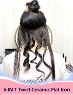 ANGENIL Pro Twist Flat Iron Hair Straightener, 2 in 1 Straightener and Curling Iron for Women, Round Pink Dual Voltage Hair Straightener with Silicone Heat Resistant Mat, 30s Fast Heating, LCD Display - Image 6