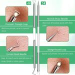 None brand 5PCS Blackhead Remover Comedone Extractor, Curved Blackhead Tweezers Kit, Professional Stainless Pimple Acne Blemish Removal Tools Kit - Image 5