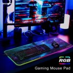 RGB Gaming Mouse Pad, 14 Modes Extended Large Table Desk Mat Led Mousepad for PC Computer MacBook Keyboard Mat Anti-Slip (Starry Sky 800x300mm)-9074 - Image 3
