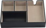 J JACKCUBE DESIGN - Valet Tray Multi Leather, Desk or Dresser Organizer, Catch-all for Keys, Phone, Wallet, Coin, Jewelry and Nightstand(Black, 10.6 x 7.2 x 1.9 inches) - :MK233A - Image 3