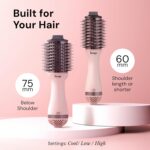 L'ANGE HAIR Le Volume 2-in-1 Titanium Blow Dryer Brush | Hot Air Brush in One with Oval Barrel | Hair Styler for Smooth, Frizz-Free Results for All Hair Types (Blush - 75 mm) - Image 7