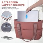 NOL Natural Organic Lifestyle Lightweight Puffer Tote Bag for Women - Quilted Shoulder Bag with Zippered Compartments | Waterproof Puffy Handbag for Travel, Work, Nurse, Gym, Dark pink - Image 6