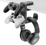 3-in-1 Headphone Stand Holder,Headset Holder with Adjustable Clamp& Rotating Arm,Universal PC Gaming Accessory Headset Stand - Image 2
