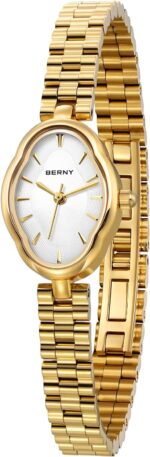 BERNY Gold Watch for Women Vintage Ladies Quartz Watch 3ATM Waterproof Fashion Female Wristwatch Luxury Bracelet Watches - Image 2
