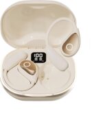 Bluetooth Earbuds for Men/Women, Wireless Headphones with LED Display,Over Ear Earbuds,36H Playtime 14.2mm Stereo HD Bass Sport Headphones with Touch Control, Fast Charging for Running, Gym(off white) - Image 2