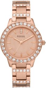 Fossil Jesse Women's Watch with Crystal Accents and Self-Adjustable Stainless Steel Bracelet Band - Image 2