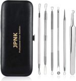 JPNK Blackhead Remover Tool Comedones Extractor Acne Removal Kit for Blemish, Whitehead Popping, 6 Pcs Zit Removing for Nose Face Tools with a Leather Bag - Image 2