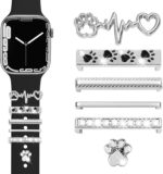 JR.DM Watch Band Charms with Decorative Bling Rings Loops, Compatible with Apple Watch 40mm 41mm 38mm 42mm 44mm 45mm Smart Watch Strap Accessories for iWatch Series 9 8 7 SE 6 5 4 3 2 1 (No Band) - Image 2