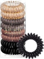 Kitsch Spiral Hair Ties and Ponytail Hair Coils 8-Pack, Brunette - Image 2