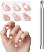 Kitten Eye Magnet for Nails - Kitten Eye Nail Craft Magnet with 2 Tips,Ergonomic Grip Multi-Functional Beauty Gadget for Fingernails Polish Women Adults Teens - Image 2