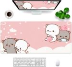 Pink Cat XXL Kawaii Gaming Mouse Pad Animal Theme 35x15.7x0.12 inch Women Large Mouse Pad for Desk with Personalized Design for Laptop, Computer PC - Image 2