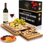 Premium Cheese Board and Knife Set - Bamboo Wood Charcuterie Board Set & Cheese Board Accessories Set - Kitchen Wine & Meat Cheese Serving Platter - Unique Christmas Gifts, Housewarming, Wedding Gift - Image 2