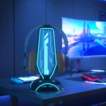 RGB Headphone Stand and Gaming Headset Stand with 3-USB Hub, Featuring 6 LED colors + Breathing Light Mode, suitable for various places,The Ultimate Gaming Accessory for Gamer (BLACK) - Image 2