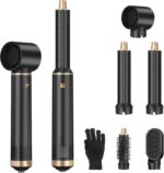Sendowtek Hot Air Styler Brush Set for Women 5 in 1, 800W 3 Level Temp Hairdryer Comb for Rotating Curling Straightening Volumize Auto Wrap Curler Multi-Styler Hair Styling Tools for Multi Hair Home - Image 2