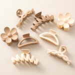 Sunolga 8PCS Hair Clips for Women, Flower Claw Clips for Thick Hair, Non-Slip Hair Accessories with Multi-Styles, Neutral Colors Hair Claw Clips and Variety Pack, Ideal for Girls - Image 2