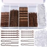 Teenitor 300pcs Bobby Pins Hair Pins Kit - 100 Brown, 100 U Shape, 100 Hair Bands - 2inch, 2.36inch, 2.75inch Pins for Women's Buns - Image 2