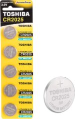 Toshiba 3V Lithium Coin Cell Battery Pack of 5 batteries (CR2025) - Image 2