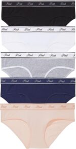 Victoria's Secret PINK Women's Cotton Logo Hipster Underwear, Moderate Coverage Panties for Women, Multi Pack (XS-XXL) - Image 2